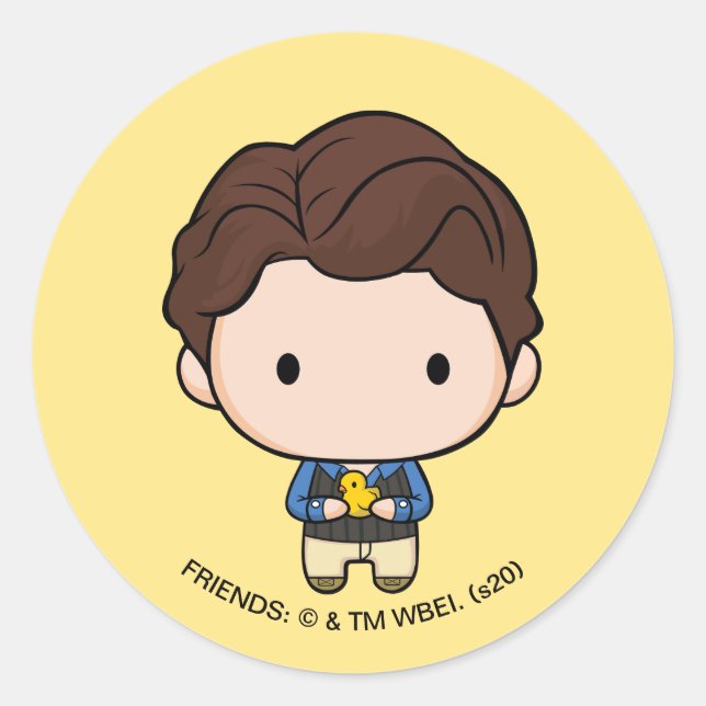 FRIENDS™ | Chandler Chibi Runder Aufkleber (Vorderseite)