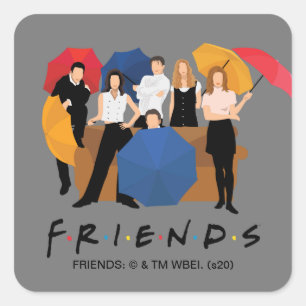 FRIENDS™ Charakter-Silhouette Quadratischer Aufkleber