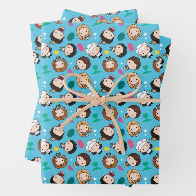 FRIENDS™ | Chibi-Muster Geschenkpapier Set (Beispiel)