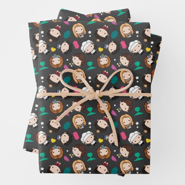 FRIENDS™ | Chibi-Muster Geschenkpapier Set (Beispiel)