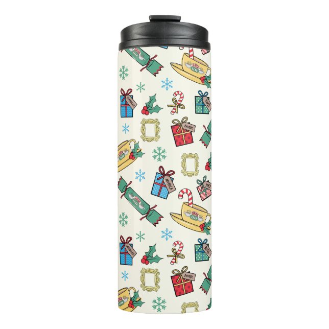 FRIENDS™ | Christmas Icon Muster Thermosbecher (Vorderseite)