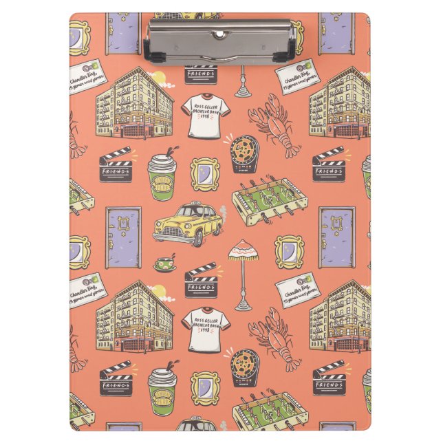 FRIENDS™ Colorful Icons Pattern Klemmbrett (Vorderseite)