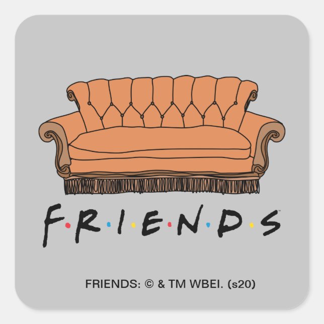 FRIENDS™ Couch Quadratischer Aufkleber (Vorderseite)