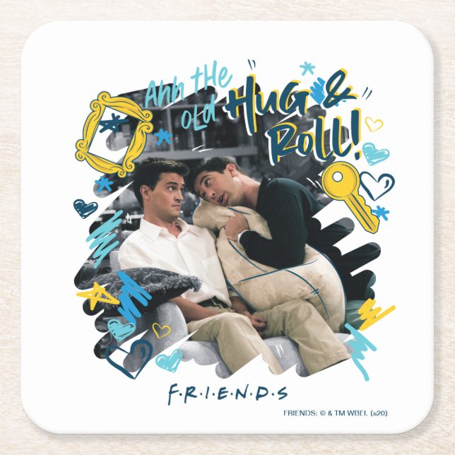 FRIENDS™ | Die alte Umarmung und Rolle Rechteckiger Pappuntersetzer (Vorderseite)