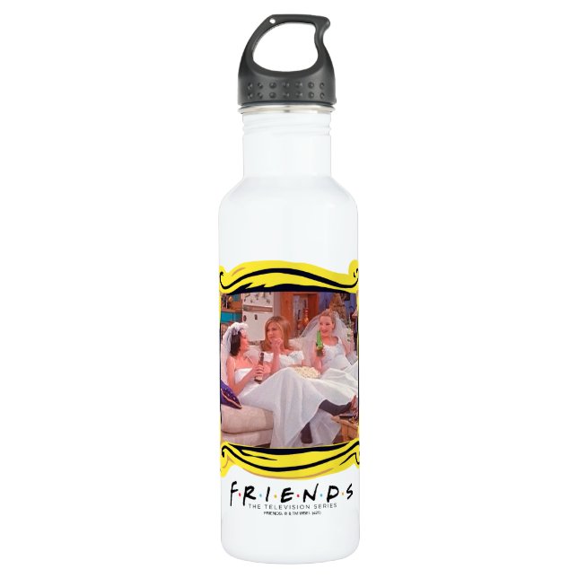 FRIENDS™ | Die Mädchen in Hochzeitskleider Edelstahlflasche (Vorderseite)