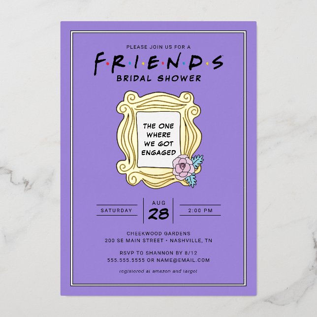 FRIENDS™ | Die mit dem Brautparty Folieneinladung (Vorderseite)