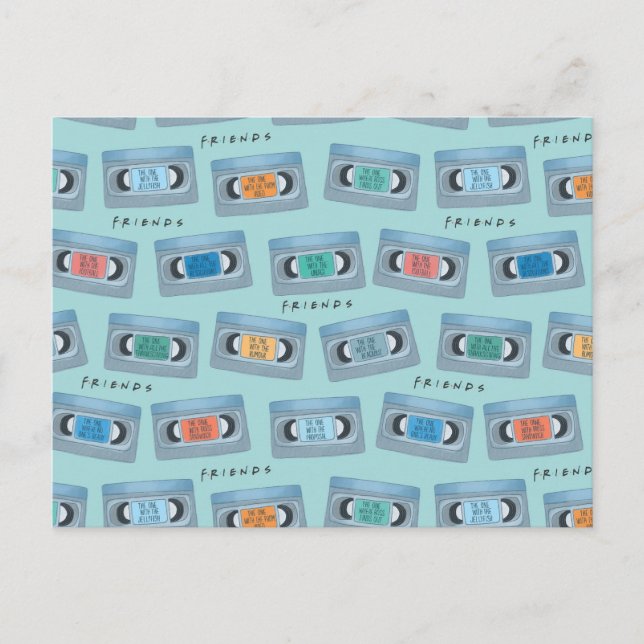 FRIENDS™ | Die mit Video-Tape-Muster Postkarte (Vorderseite)