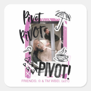 FRIENDS™ Dreh dich Dreh dich Dreh dich! Quadratischer Aufkleber