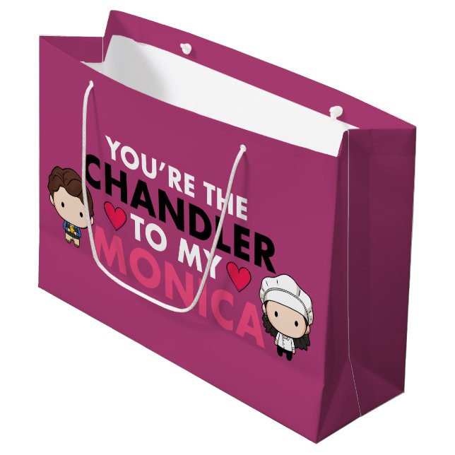 FRIENDS™ | Du bist der Chandler für meine Monica Große Geschenktüte (Vorderseite Schrägansicht)