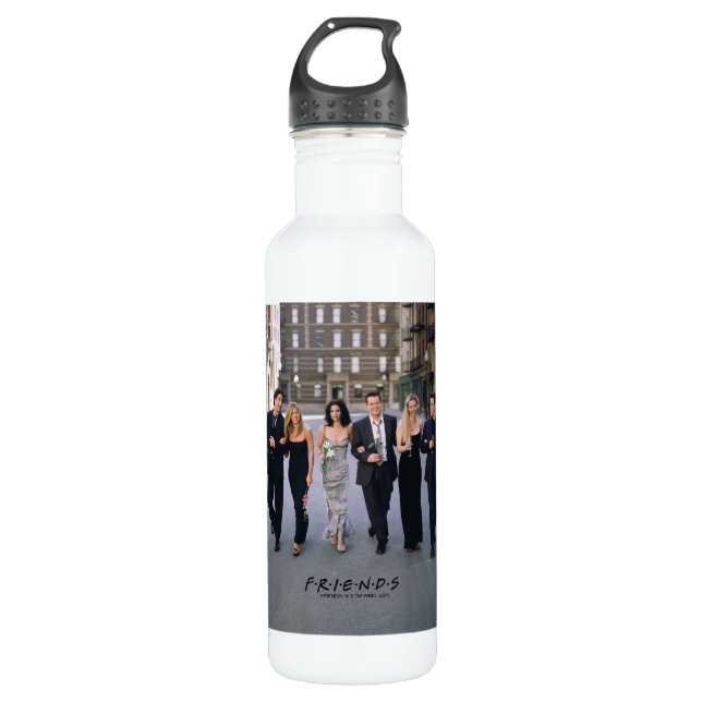 FRIENDS™ | Ehepaare in Form von Arbeitskleidung Edelstahlflasche (Vorderseite)