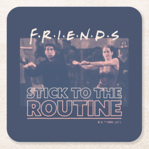 FRIENDS™   Einhaltung der Routine Rechteckiger Pappuntersetzer