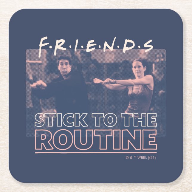 FRIENDS™ | Einhaltung des Routinesystems Rechteckiger Pappuntersetzer (Vorderseite)