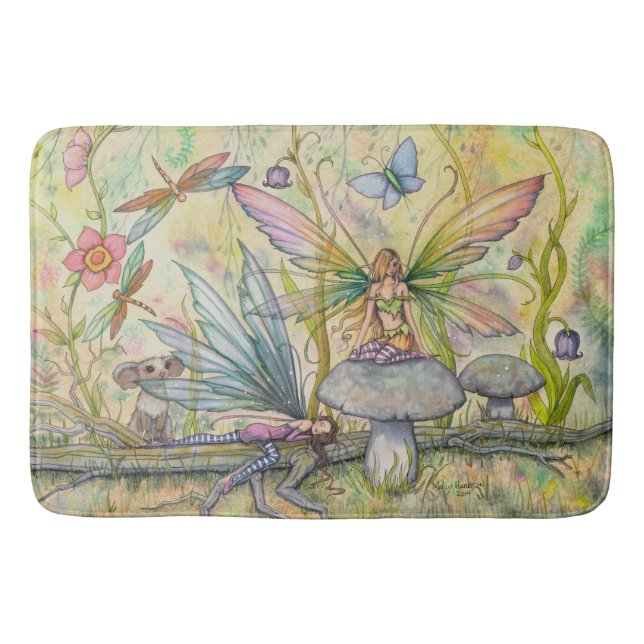 Friends Fairy Fantasy Art Illustration Badematte (Vorderseite)