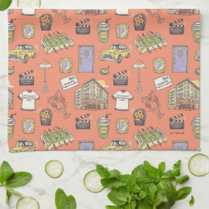FRIENDS™ Farbige Icons Muster Geschirrtuch