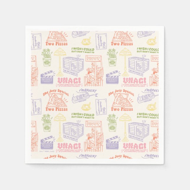 FRIENDS™ Farbige Zitate Muster Serviette (Vorderseite)