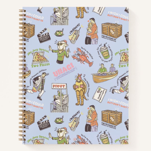 FRIENDS™ Farbiges Cartoon-Muster Notizbuch (Vorderseite)