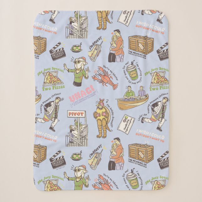 FRIENDS™ Farbiges Cartoon-Muster Sherpadecke (Vorderseite)