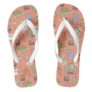 FRIENDS™ Farbiges Icons-Muster Flip Flops