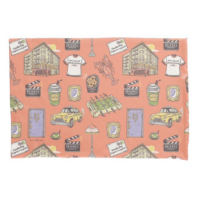 FRIENDS™ Farbiges Icons-Muster Kissenbezug (Vorderseite)
