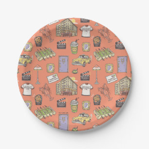 FRIENDS™ Farbiges Icons-Muster Pappteller