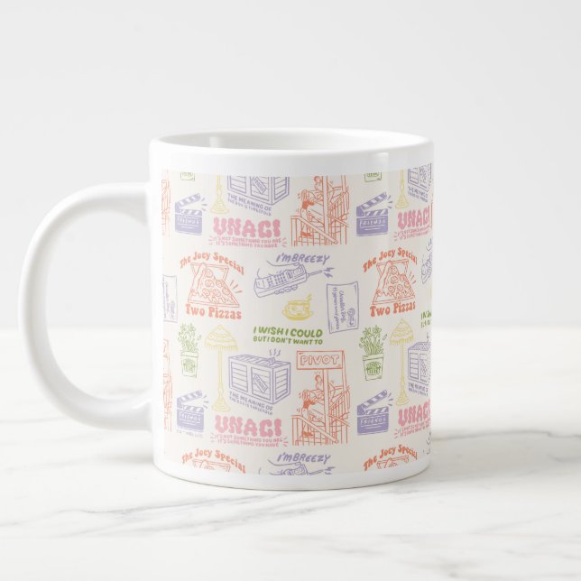FRIENDS™ Farbiges Quotes-Muster Jumbo-Tasse (Links)
