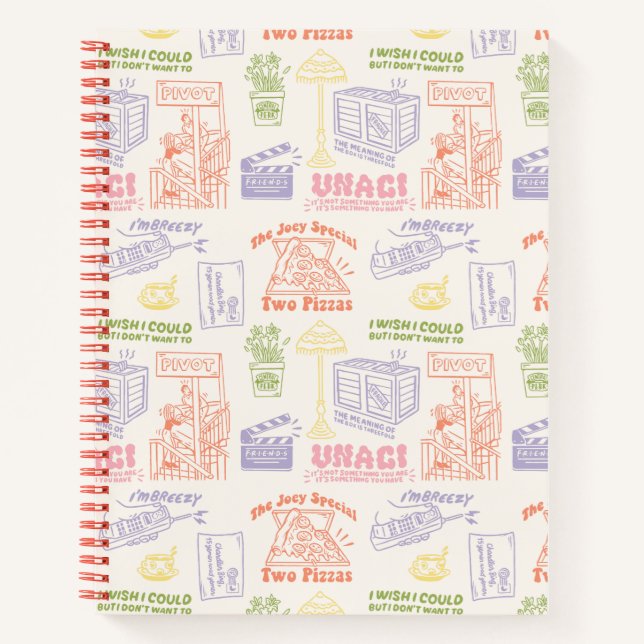 FRIENDS™ Farbiges Quotes-Muster Notizbuch (Vorderseite)