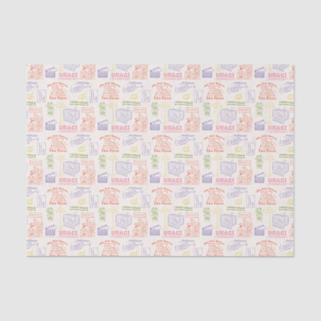 FRIENDS™ Farbiges Quotes-Muster Seidenpapier (Vorderseite)