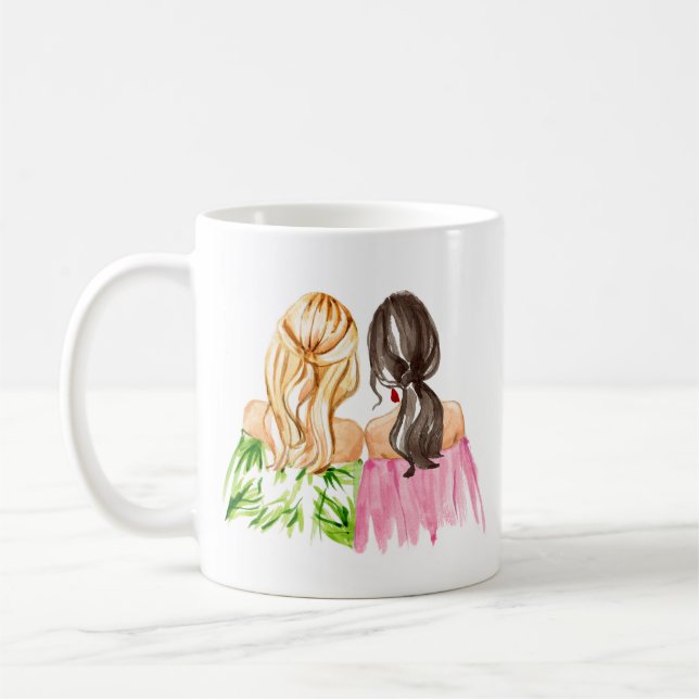 Friends Forever Geschenk Tasse Blonde und Brünett (Links)