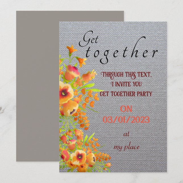 Friends get together  invitation einladung (Vorne/Hinten)