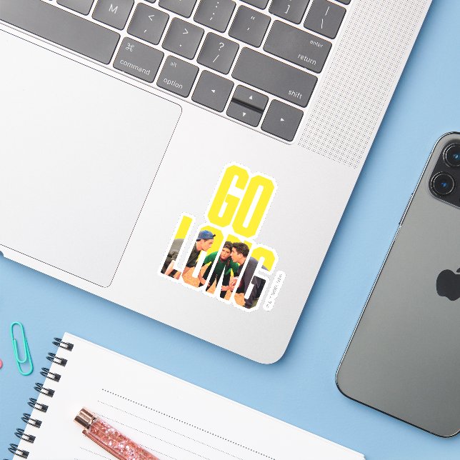 FRIENDS™ | Go Long Zitat Aufkleber (Laptop mit iPhone)