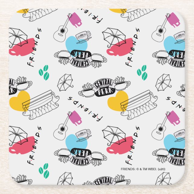 FRIENDS™ | Icon Pattern Rechteckiger Pappuntersetzer (Vorderseite)
