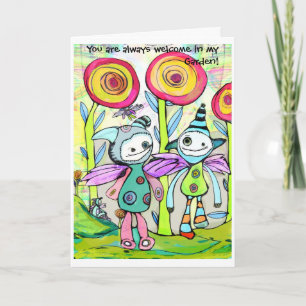 Friends in a Pixie Garden Karte