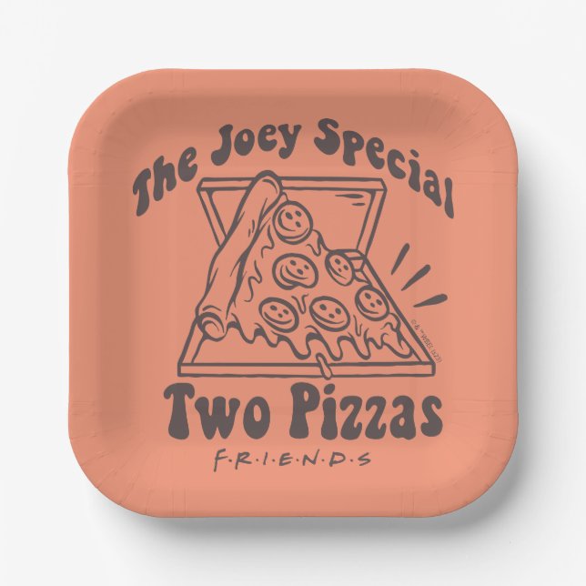 FRIENDS™ | Joey Pizza Quote Pappteller (Vorderseite)