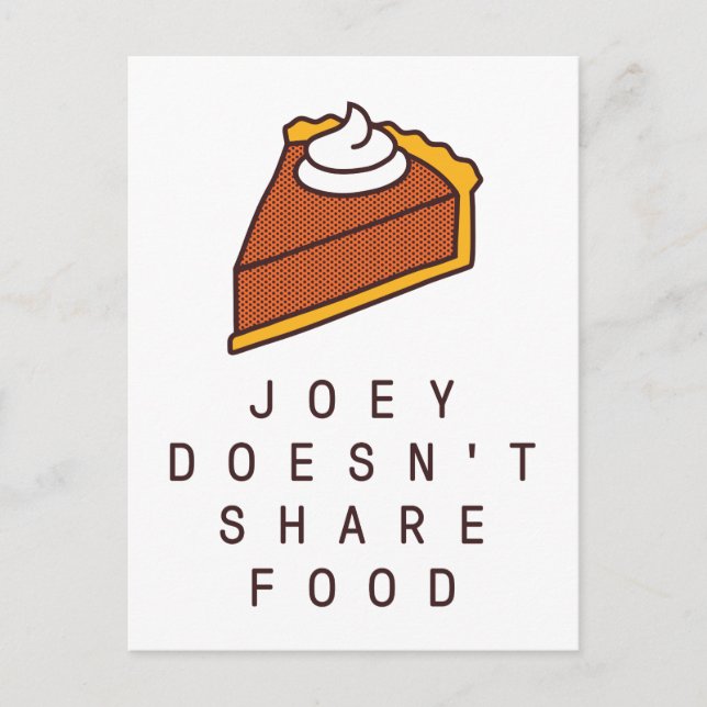 FRIENDS™ | Joey teilt Essen nicht Einladungspostkarte (Vorderseite)