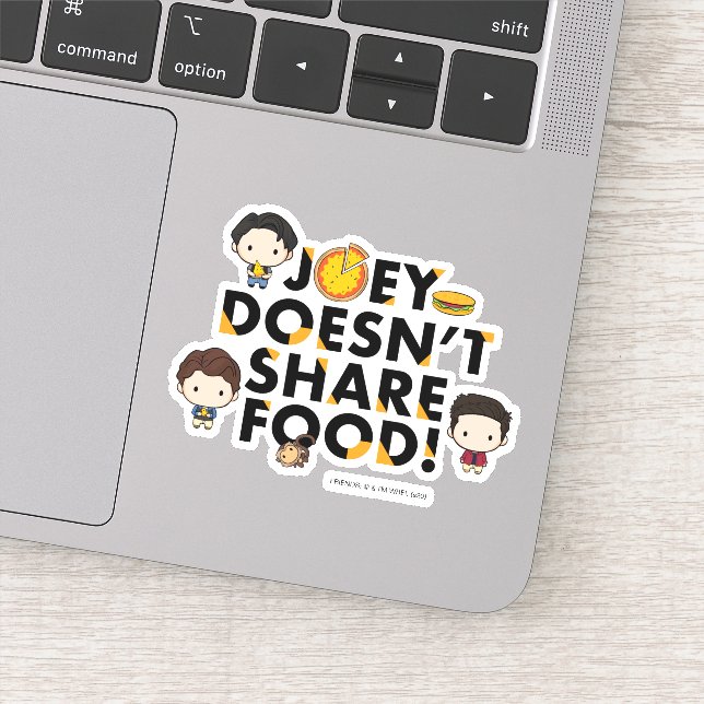 FRIENDS™ | Joey teilt Food Chibi nicht Aufkleber (Detail)
