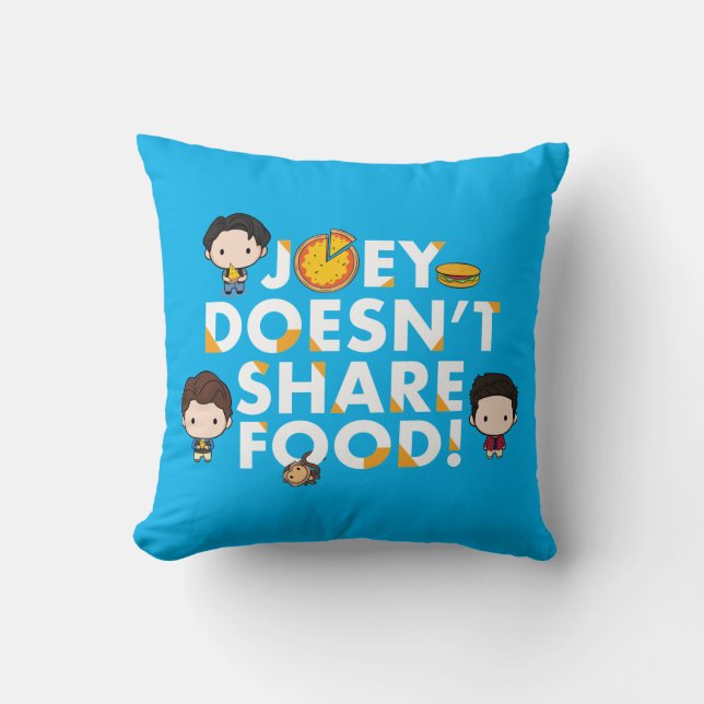 FRIENDS™ | Joey teilt Food Chibi nicht Kissen (Vorderseite)