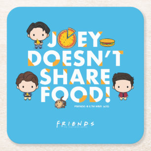 FRIENDS™   Joey teilt nicht gerne Essen Chibi Rechteckiger Pappuntersetzer