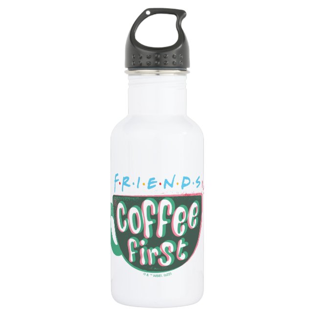 FRIENDS™ | Kaffee zuerst Edelstahlflasche (Vorderseite)