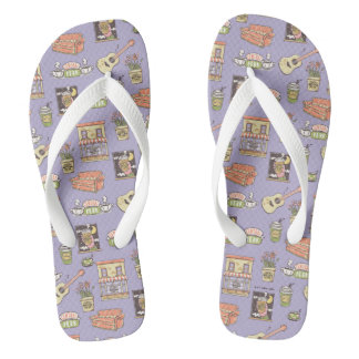 FRIENDS™ | Lila Icon Muster Flip Flops