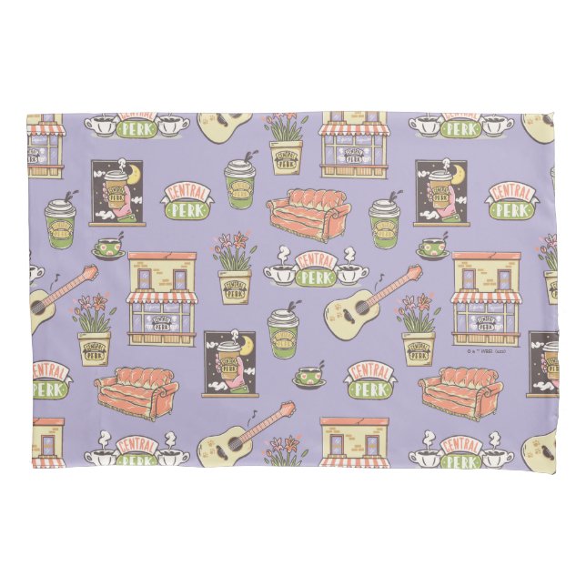 FRIENDS™ | Lila Icon Muster Kissenbezug (Vorderseite)