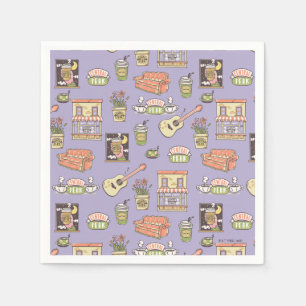 FRIENDS™   Lila Icon Muster Serviette