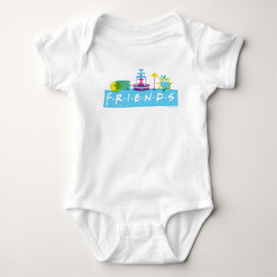 FRIENDS™   Logo mit Symbolen Baby Strampler
