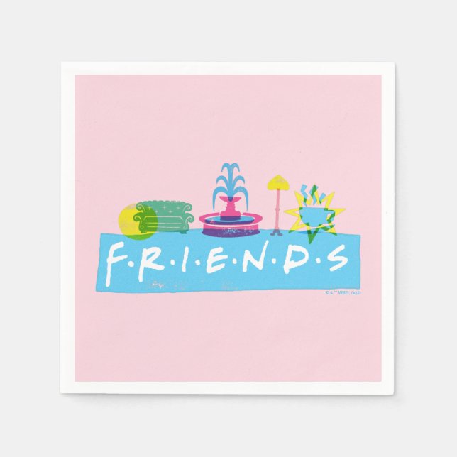 FRIENDS™ | Logo mit Symbolen Serviette (Vorderseite)