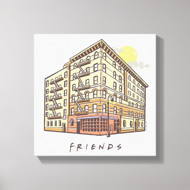 FRIENDS™ | Monica's Apartment Gebäude Leinwanddruck (Vorderseite)