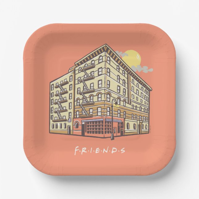 FRIENDS™ | Monica's Apartment Gebäude Pappteller (Vorderseite)