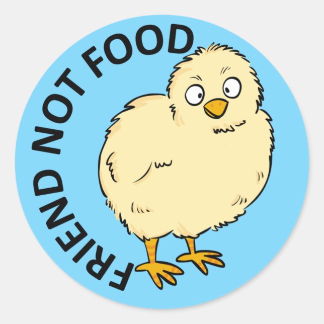 Friends Not Food Veganes Hühnchen Runder Aufkleber (Vorderseite)