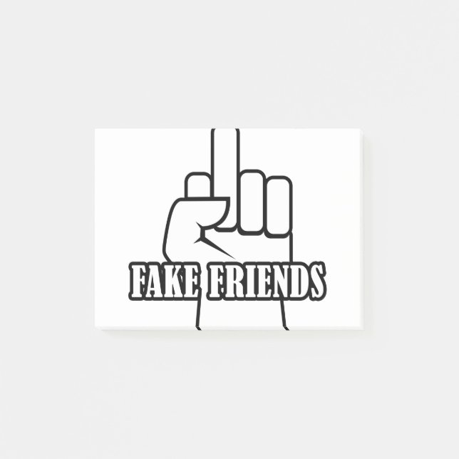 Friends of Middle Finger Fake Post-it Klebezettel (Vorderseite)