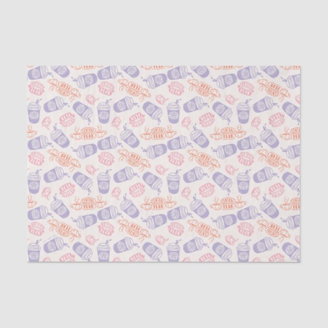 FRIENDS™ | Pastell Central Perk Muster Seidenpapier (Vorderseite)