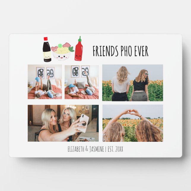 Friends Pho Ever Kawaii Photo Collage Custom Fotoplatte (Vorderseite)