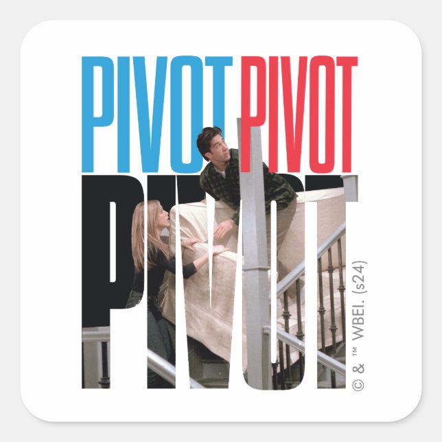 FRIENDS™ | PIVOT PIVOT-PIVOT-Angebot Quadratischer Aufkleber (Vorderseite)